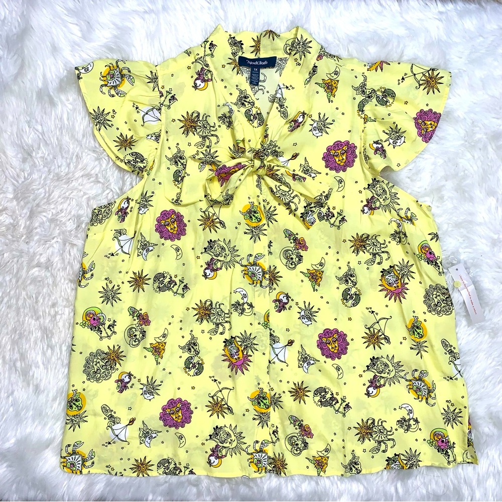 ModCloth Zodiac Motifs Print Top
